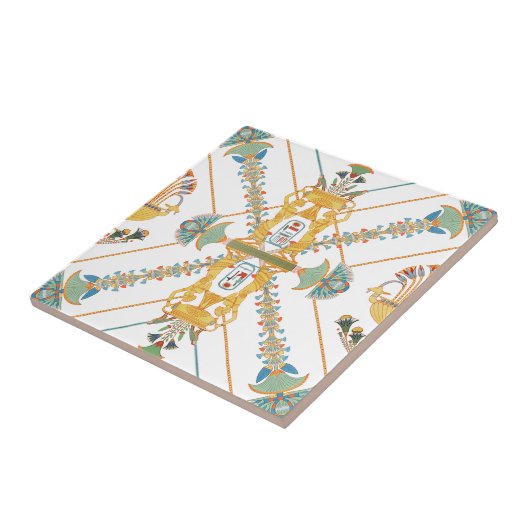 古代エジプトヴィンテージアート金ゴールドグリーン タイル (側面)