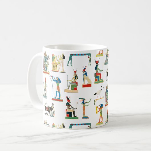古代エジプトヴィンテージエジプト模様 コーヒーマグカップ (正面左)