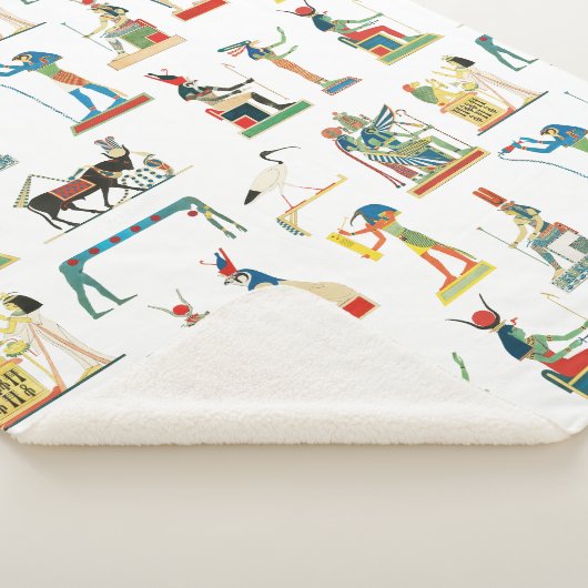 古代エジプトヴィンテージエジプト模様 シェルパブランケット (3/4)