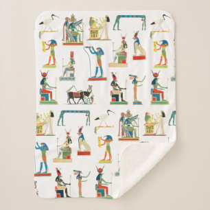 古代エジプトヴィンテージエジプト模様 シェルパブランケット