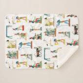 古代エジプトヴィンテージエジプト模様 シェルパブランケット (正面(横))