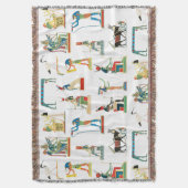 古代エジプトヴィンテージエジプト模様 スローブランケット (正面縦)