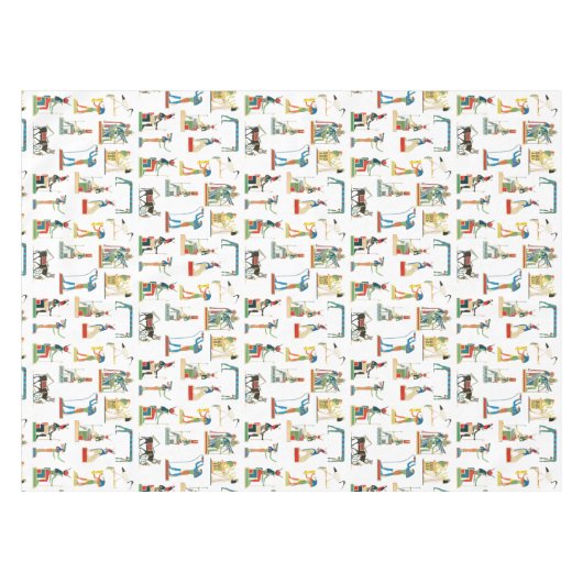 古代エジプトヴィンテージエジプト模様 テーブルクロス (正面(横))