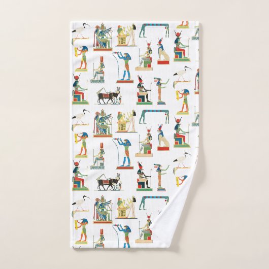 古代エジプトヴィンテージエジプト模様 バスタオルセット (ハンドタオル)