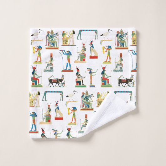 古代エジプトヴィンテージエジプト模様 バスタオルセット (ウォッシュタオル)