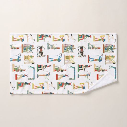 古代エジプトヴィンテージエジプト模様 バスタオルセット (ハンドタオル)