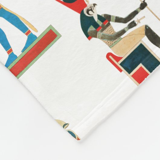 古代エジプトヴィンテージエジプト模様 フリースブランケット (角)