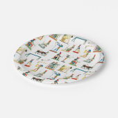 古代エジプトヴィンテージエジプト模様 ペーパープレート (アングル)