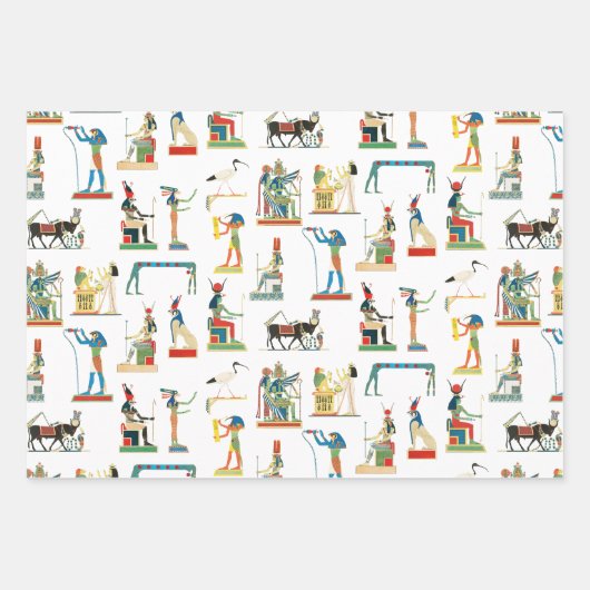 古代エジプトヴィンテージエジプト模様 ラッピングペーパーシート (正面3)