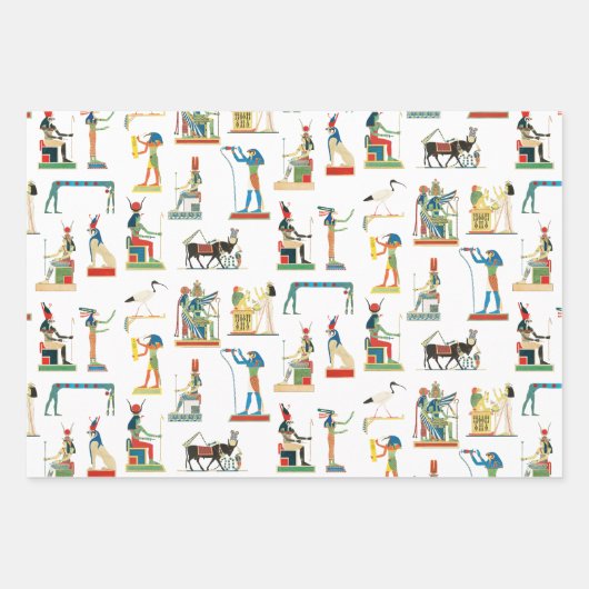 古代エジプトヴィンテージエジプト模様 ラッピングペーパーシート (正面2)