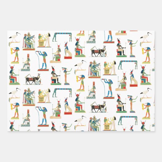 古代エジプトヴィンテージエジプト模様 ラッピングペーパーシート (正面)