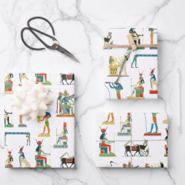 古代エジプトヴィンテージエジプト模様 ラッピングペーパーシート