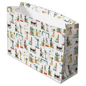 古代エジプトヴィンテージエジプト模様 ラージペーパーバッグ (裏面アングル)