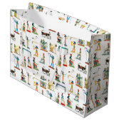 古代エジプトヴィンテージエジプト模様 ラージペーパーバッグ (正面アングル)