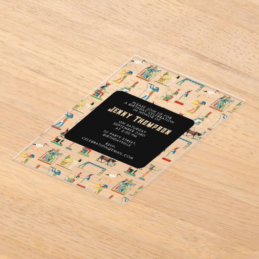 古代エジプトヴィンテージエジプト誕生日パーティー アクリル招待状