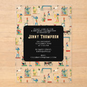 古代エジプトヴィンテージエジプト誕生日パーティー アクリル招待状 (正面)