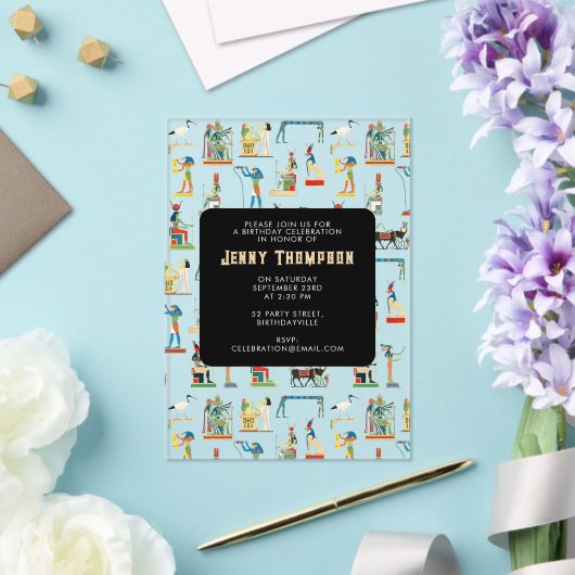 古代エジプトヴィンテージエジプト誕生日パーティー アクリル招待状 (インサイチュ (ウェディング))