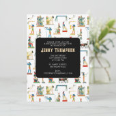 古代エジプトヴィンテージエジプト誕生日パーティー 招待状 (スタンド正面)