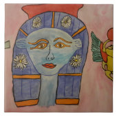 古代エジプト女神の陶磁器タイル タイル (正面)