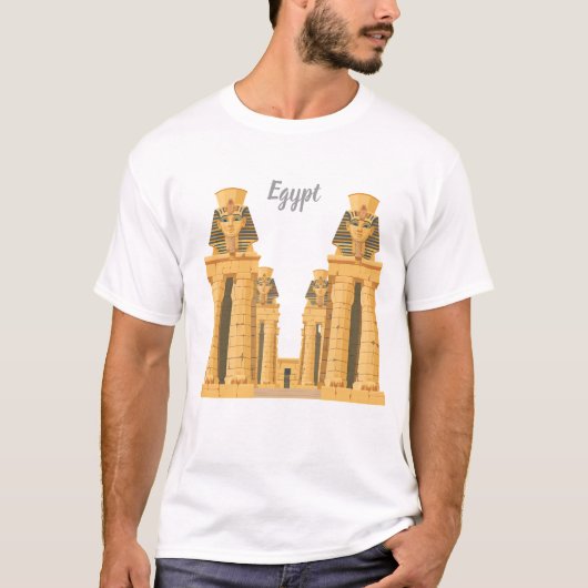 古代エジプト寺院ステッカー Tシャツ (正面)