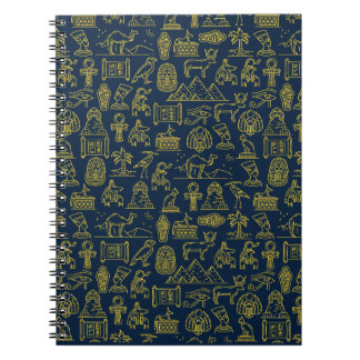 古代エジプト文字のパターンが繰り返される ノートブック