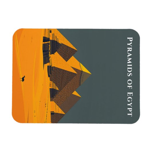 古代エジプト旅行のピラミッド疑問に思 マグネット (横)