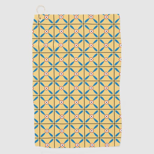 古代エジプト模様フローラ幾何学背景 ゴルフタオル (正面)