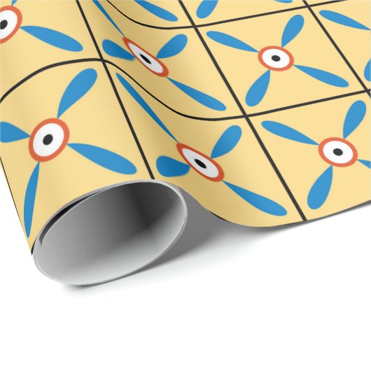 古代エジプト模様フローラ幾何学背景 ラッピングペーパー (ロールコーナー)