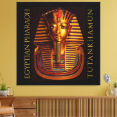 古代エジプト王トゥタンカームン金ゴールド埋葬マスク キャンバスプリント (インサイチュ (リビング))