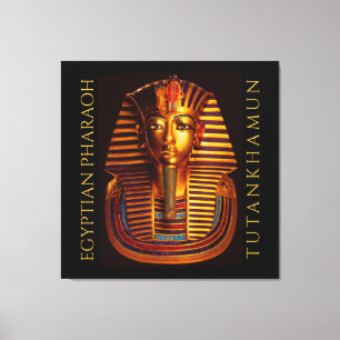 古代エジプト王トゥタンカームン金ゴールド埋葬マスク キャンバスプリント