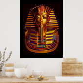 古代エジプト王トゥタンカームン金ゴールド埋葬マスク ポスター (キッチン)
