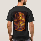 古代エジプト王トゥタンカームン金ゴールド埋葬マスク Tシャツ (裏面)