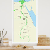 古代エジプト王朝時代の地図 ポスター (キッチン)