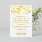 古代エジプト王Tutをテーマにしたカスタムパーティー 箔招待状 (立ち正面)