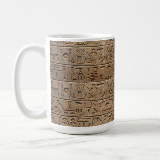 古代エジプト絵文字デザイナーギフト コーヒーマグカップ (左)