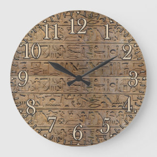 古代エジプト絵文字デザイナークロック ラージ壁時計