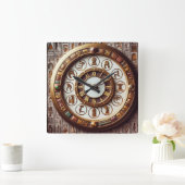 古代エジプト美術の背景 スクエア壁時計 (ホーム)