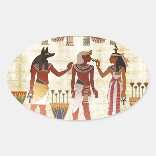 古代エジプト美術スタイル楕円シール 楕円形シール (正面)