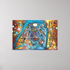 古代エジプト芸術神ゲブ天国でナットをサポート キャンバスプリント