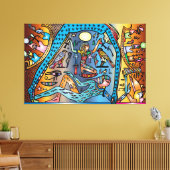 古代エジプト芸術神ゲブ天国でナットをサポート キャンバスプリント (インサイチュ (リビング))