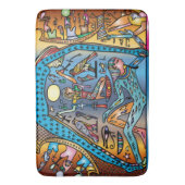 古代エジプト芸術神ゲブ天国でナットをサポート バスマット (正面縦)