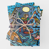 古代エジプト芸術神ゲブ天国でナットをサポート ラッピングペーパーシート (インサイチュ)