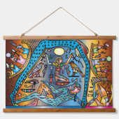 古代エジプト芸術神ゲブ天国でナットをサポート 吊り下げ型タペストリー (正面)