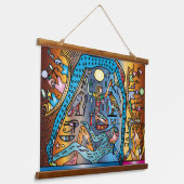 古代エジプト芸術神ゲブ天国でナットをサポート 吊り下げ型タペストリー (傾斜あり)