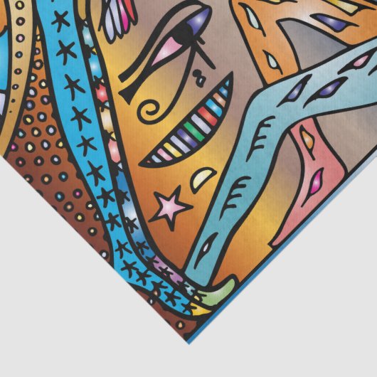 古代エジプト芸術神ゲブ天国でナットをサポート 薄葉紙 (詳細)