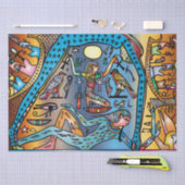 古代エジプト芸術神ゲブ天国でナットをサポート 薄葉紙 (クラフト)