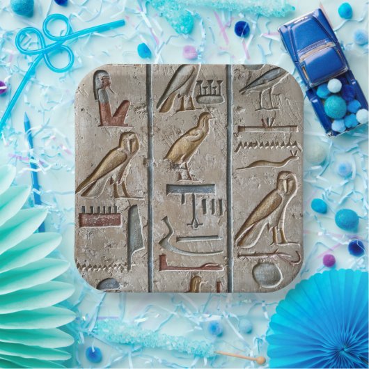 古代エジプト象形文字の彫りユニークギフト ペーパープレート (パーティー)