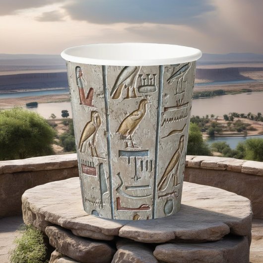古代エジプト象形文字の彫りユニークギフト 紙コップ