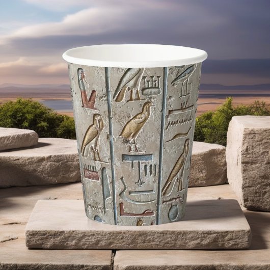 古代エジプト象形文字の彫りユニークギフト 紙コップ