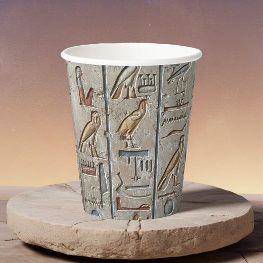 古代エジプト象形文字の彫りユニークギフト 紙コップ